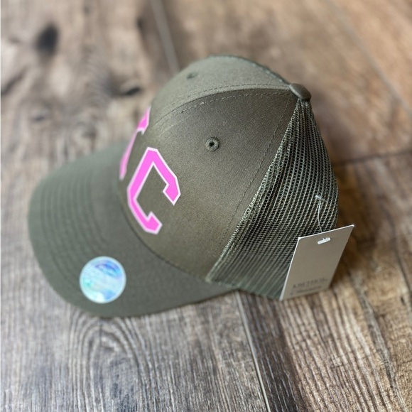 NEW KC Trucker Hat Army Green/Pink Snapback Adjustable - Picture 5 of 6